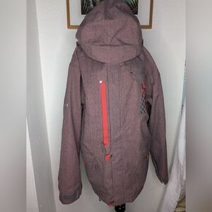 686 Winter Coat ACC Tiger Animal Plaid Parka Ski Snowboard Jacket Mens Sz Large